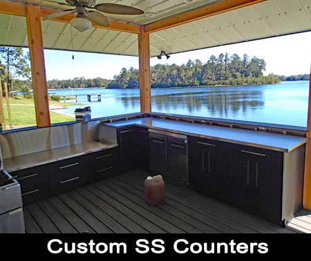 Custom stainless steel counters by Schrader's Smmoker Service