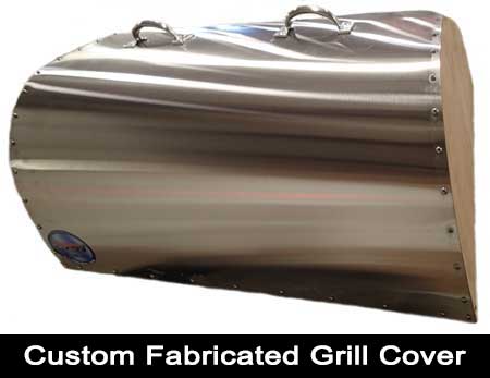 Custom fabricated grill cover by Schrader's Smmoker Service